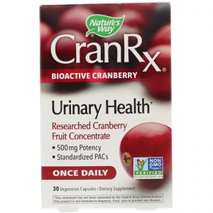 Comprar Nature's Way, CranRx, Urinary Health, Bioactive Cranberry, 500 mg, 30 Vegetarian Capsules