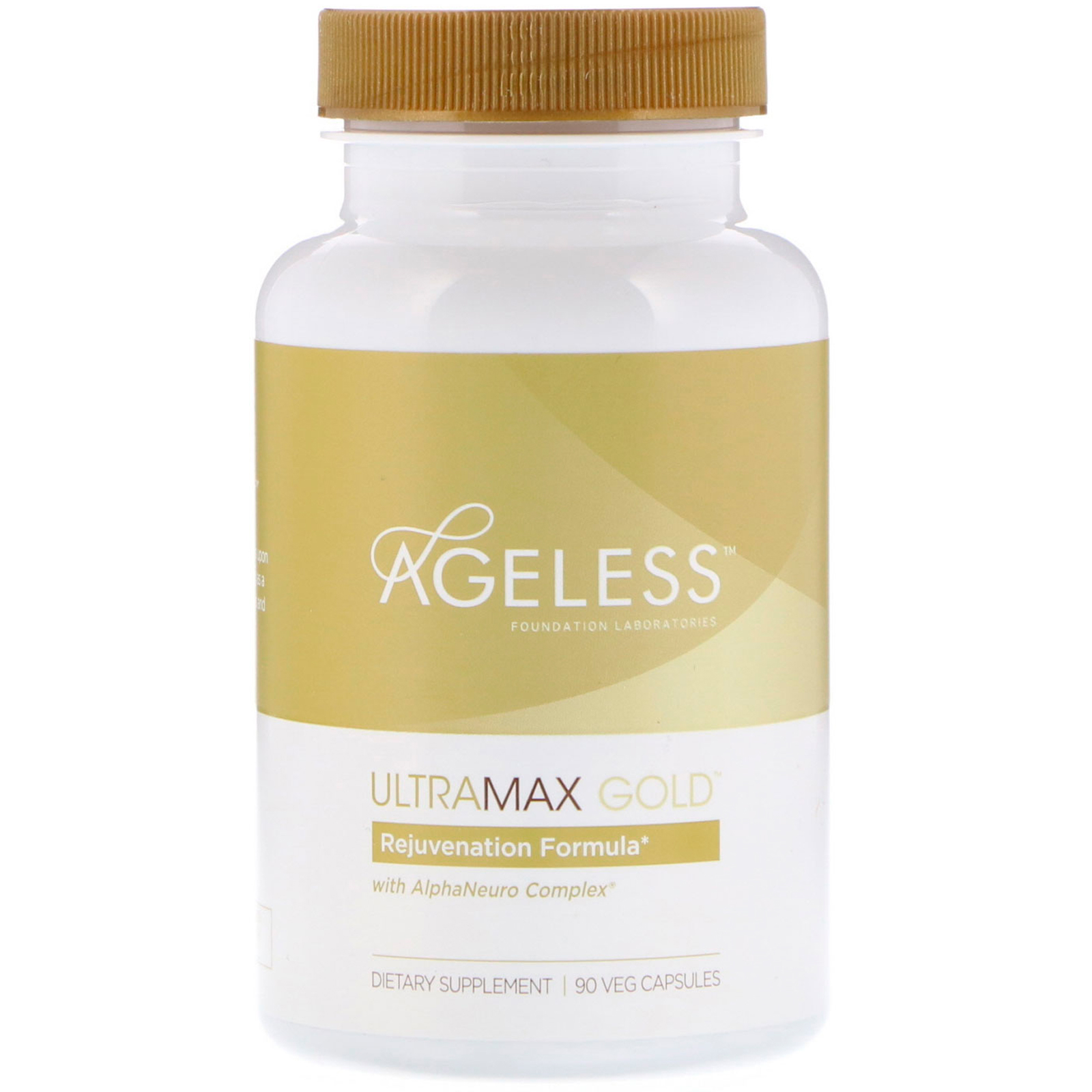 Comprar Ageless Foundation Laboratories, UltraMax Ouro com Complexo AlfaNeuro, 90 Cápsulas Vegetais