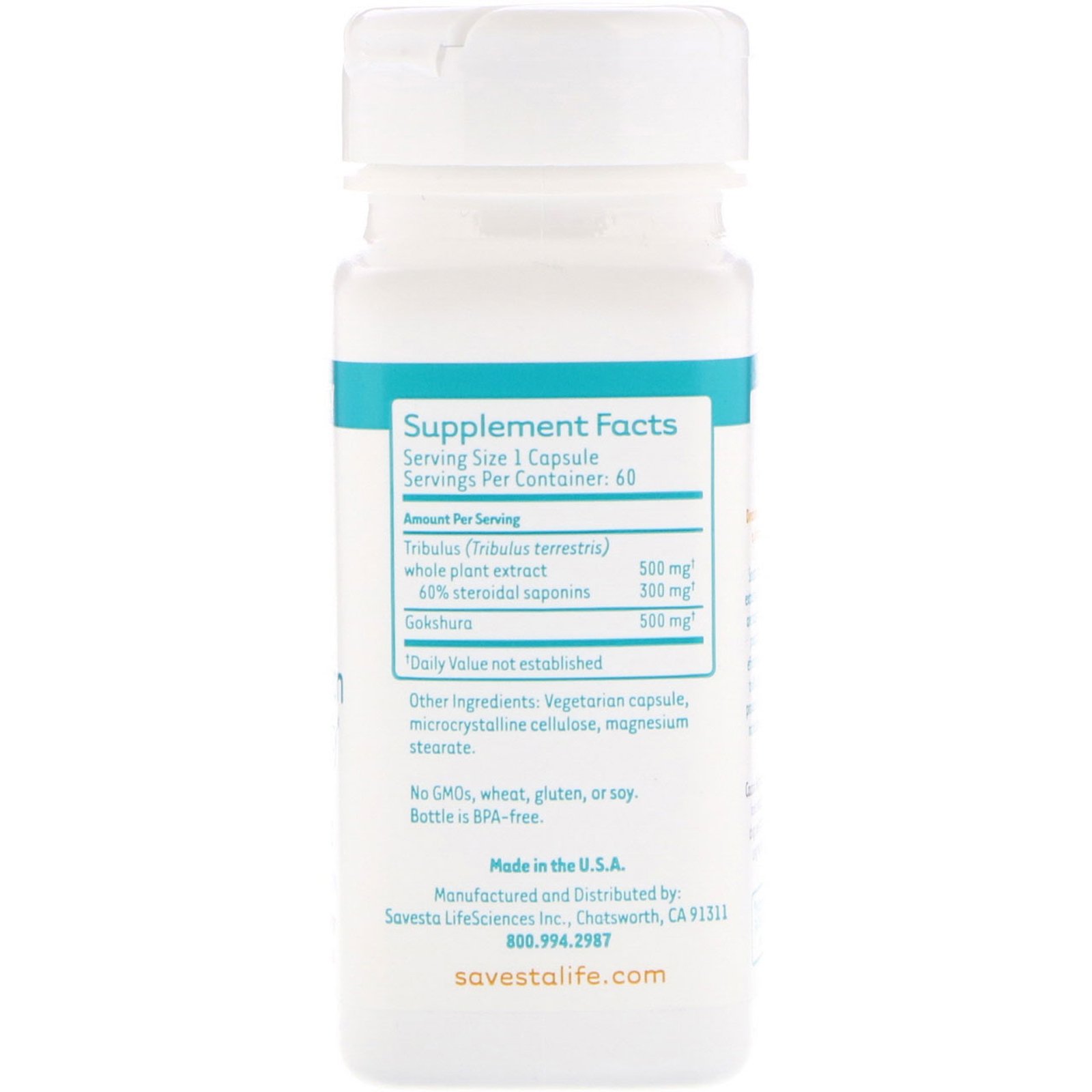 Comprar Savesta, Tribulus, Rejuvenescimento e Vitalidade do Homem, 60 Cápsulas Vegetarianas - Imagem 2