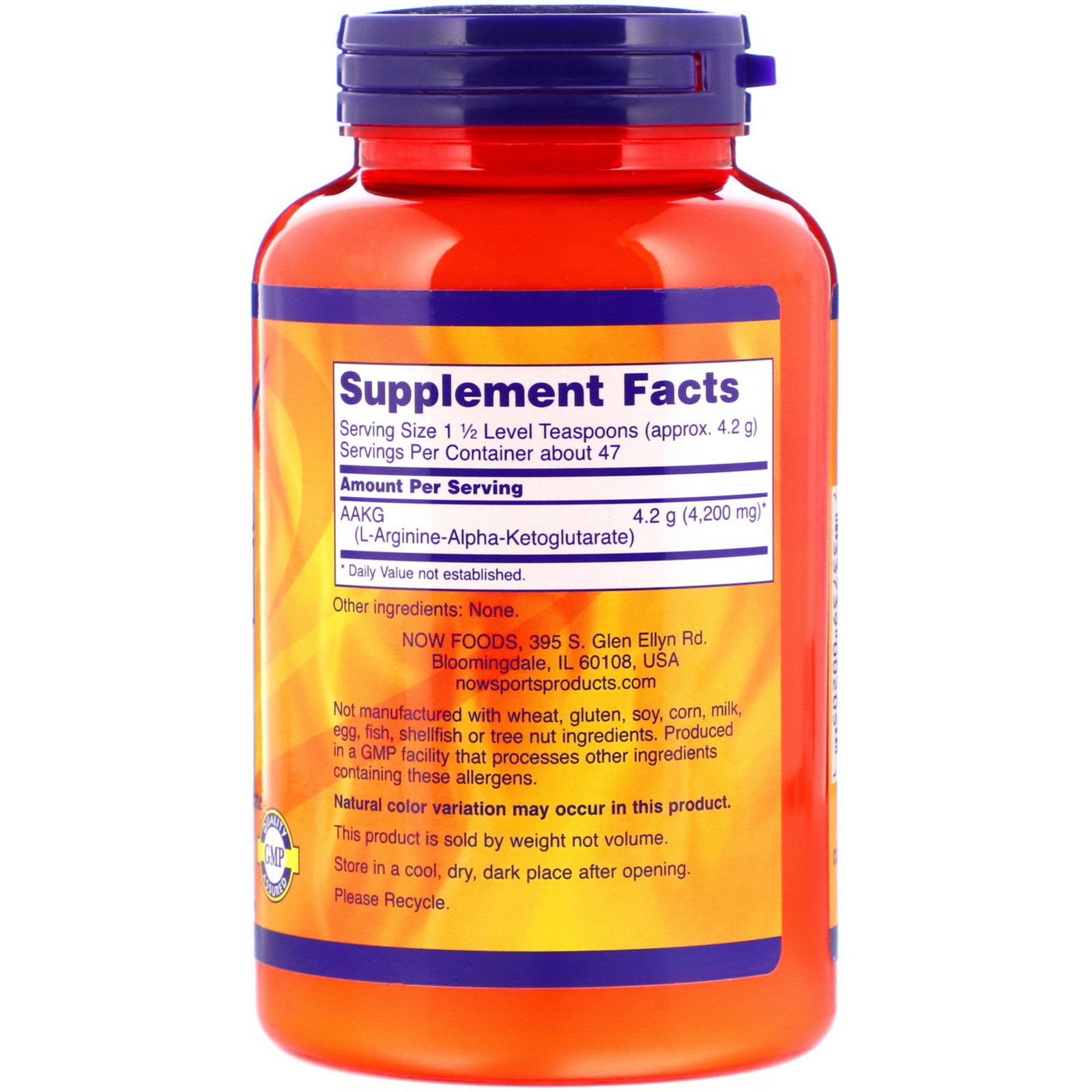 Comprar Now Foods, Sports, AAKG Pure Powder, 7 oz (198 g) - Imagem 2