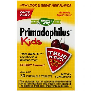 Comprar Nature's Way, Primadophilus, Kids, Age 2-12, Cherry Flavored, 3 Billion CFU, 30 Chewable Tablets