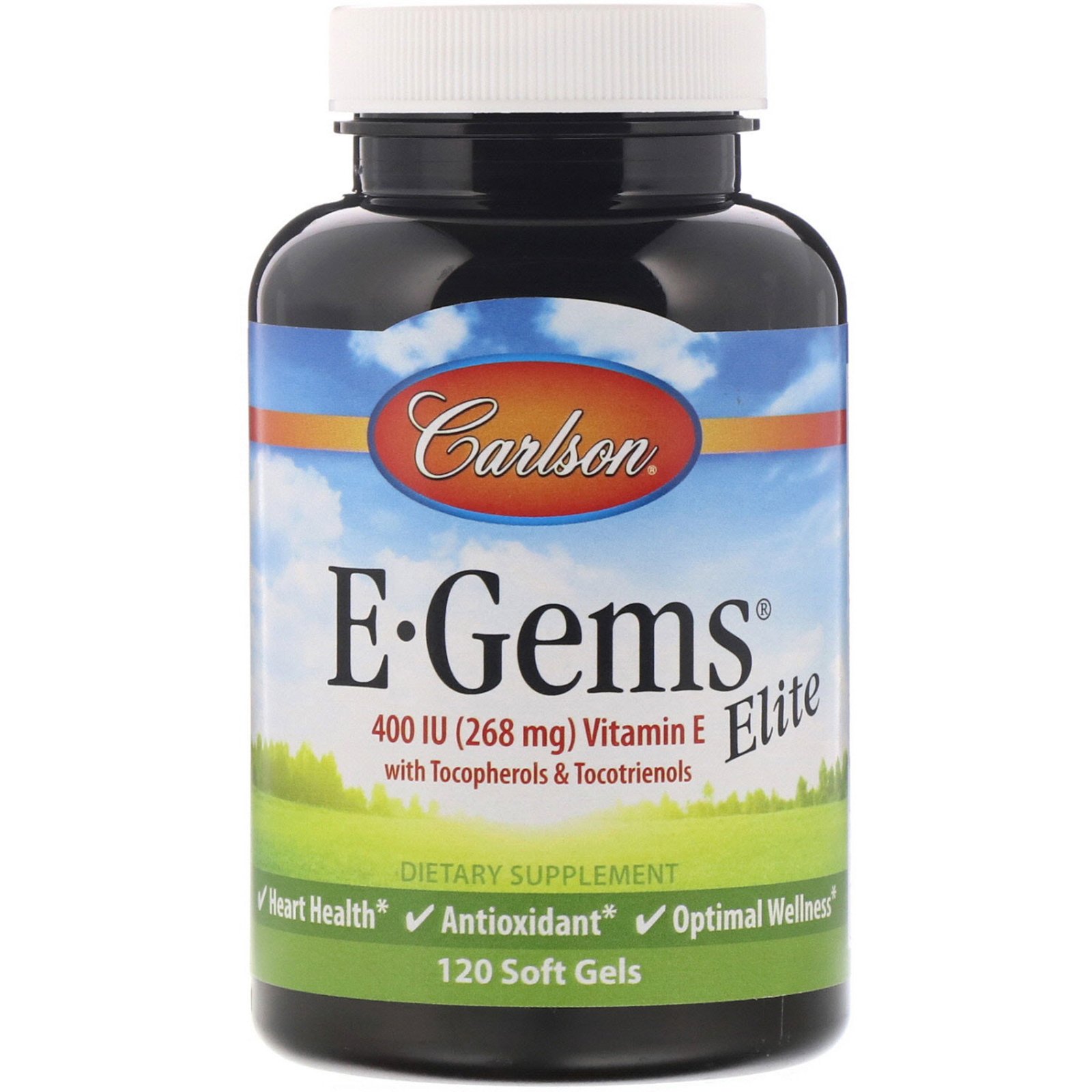 Comprar Carlson Labs, E-Gems Elite, Vitamina E, 400 UI (268 mg), 120 Cápsulas Softgel