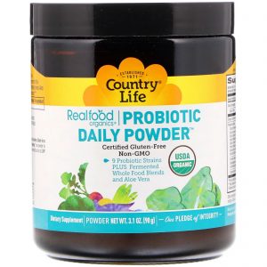 Comprar Country Life, Orgânicos Alimento Genuíno, Probiótico diário em pó, 3,1 oz (90 g)