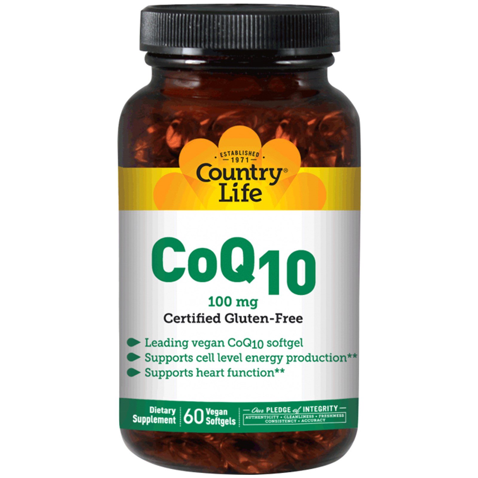Comprar Country Life, CoQ10, 100 mg, 120 Cápsulas Gelatinosas Veganas