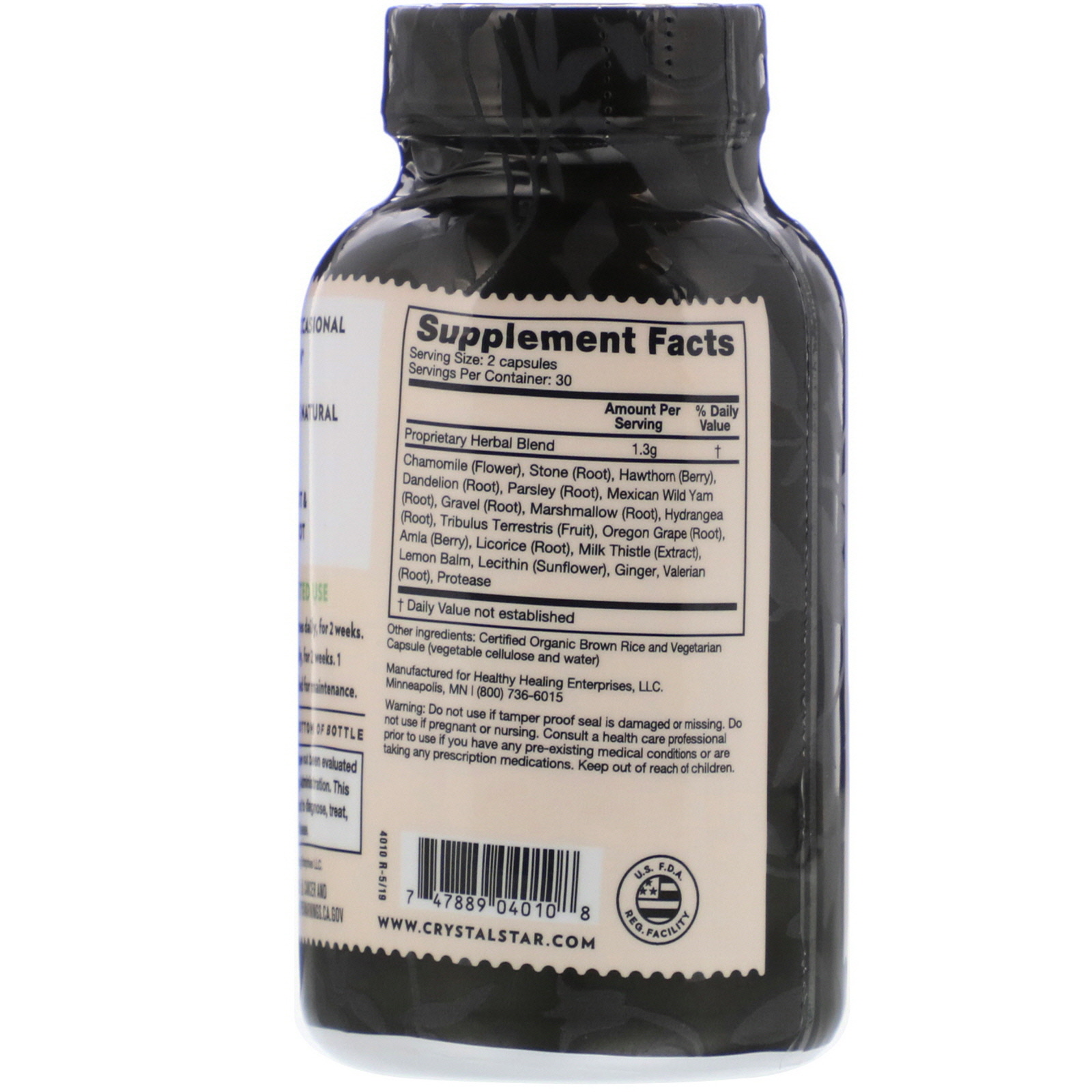 Comprar Crystal Star, Kidney Care, 60 Vegetarian Capsules - Imagem 2