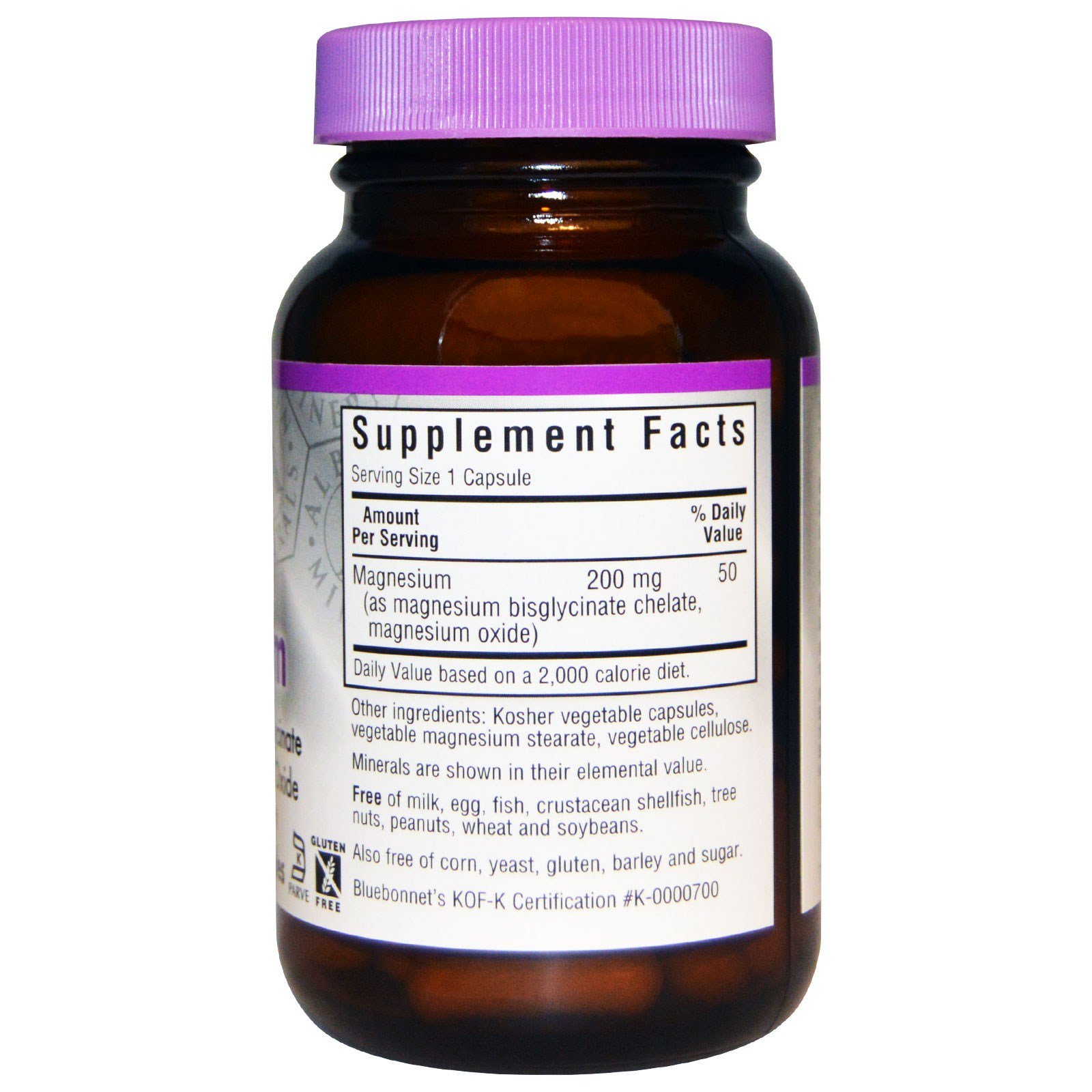 Comprar Bluebonnet Nutrition, Buffered Chelated Magnesium, 60 Vegetable Capsules - Imagem 2
