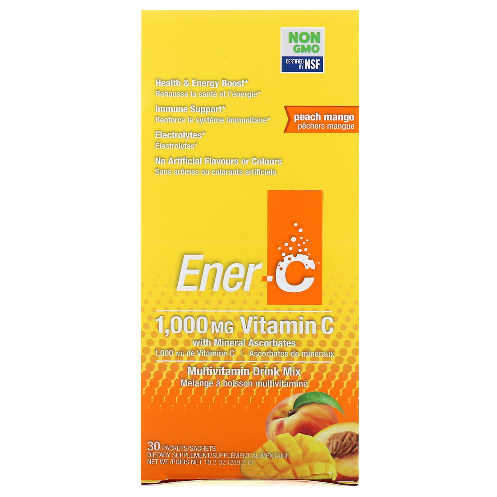 Comprar Ener-C, Vitamin C, Multivitamin Drink Mix, Peach Mango, 30 Packets, 10.2 oz (289.2 g)