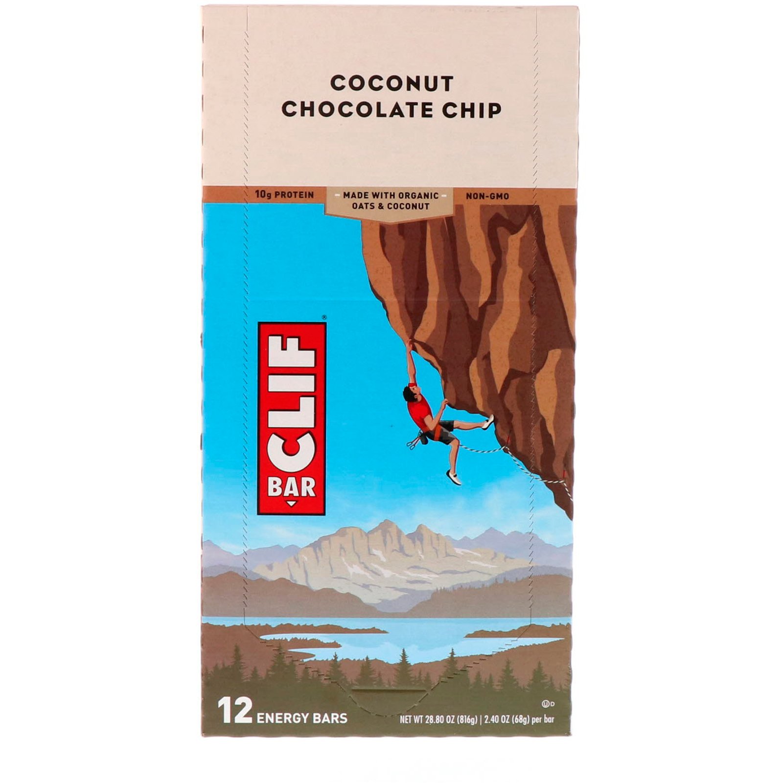 Comprar Clif Bar, Energy Bar, Coconut Chocolate Chip, 12 Bars, 2.40 oz (68 g) Each - Imagem 2