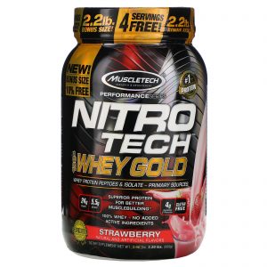 Comprar Muscletech, Nitro Tech, 100% Whey Gold, Morango, 999 g
