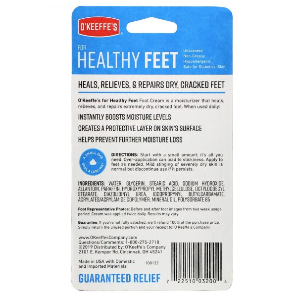 Comprar O'Keeffe's, Para pés saudáveis, creme para os pés, 91 g (3,2 oz) - Imagem 4