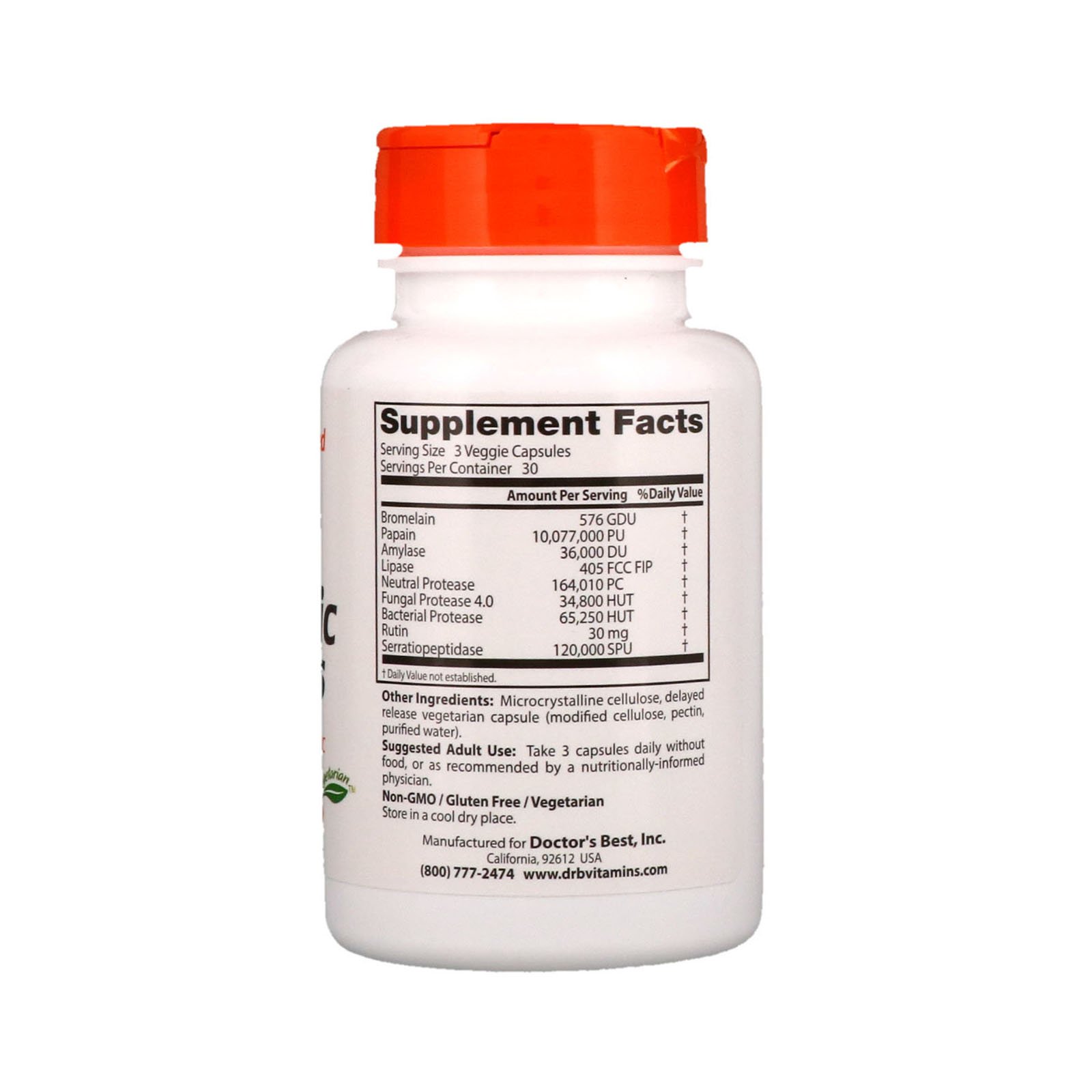 Comprar Doctor's Best, Enzimas Proteolíticas, 90 Cápsulas Vegetais de Liberação Prolongada - Imagem 2