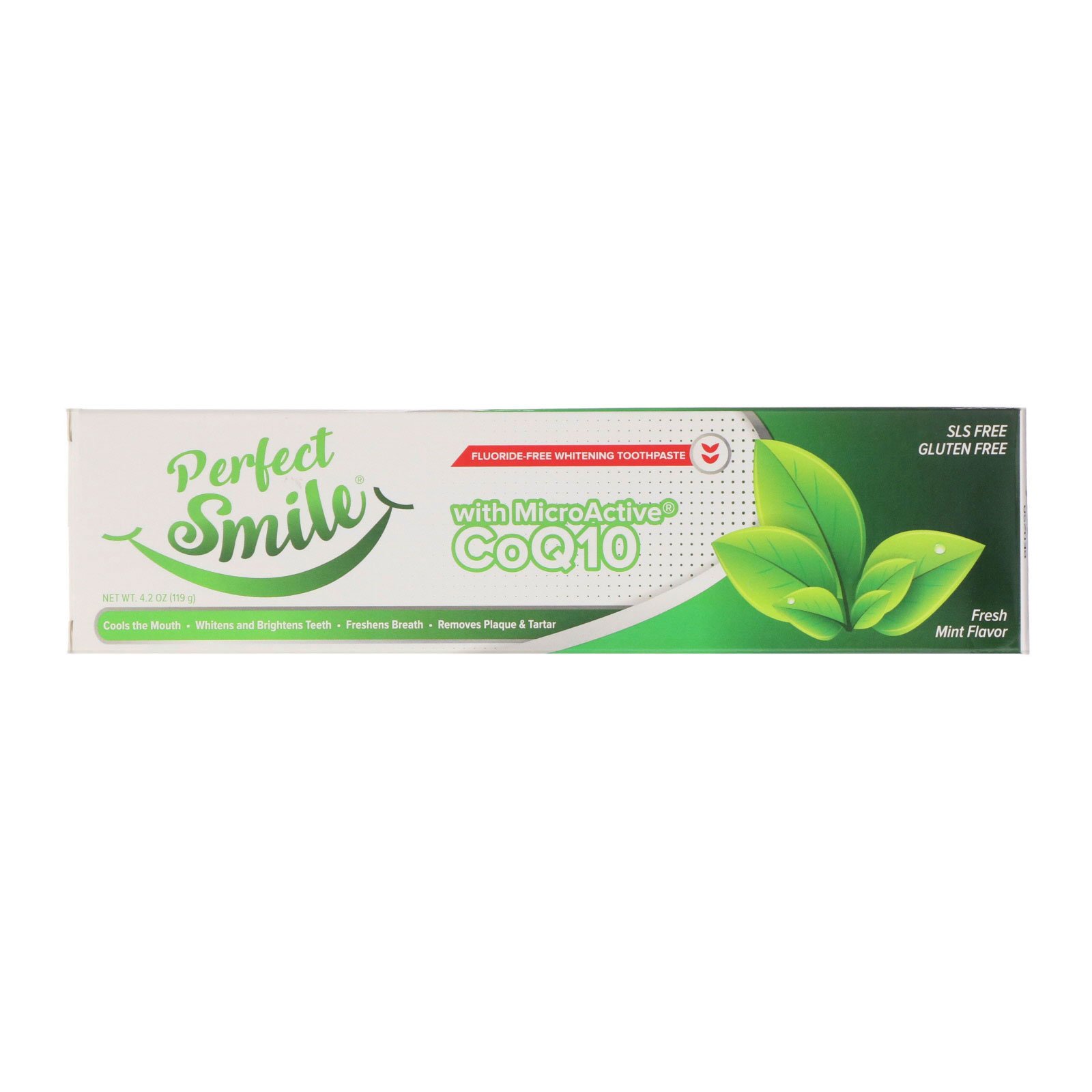 Comprar Perfect Smile, Fluoride-Free Whitening Toothpaste With MicroActive CoQ10, Fresh Mint , 4.2 oz (119 g)