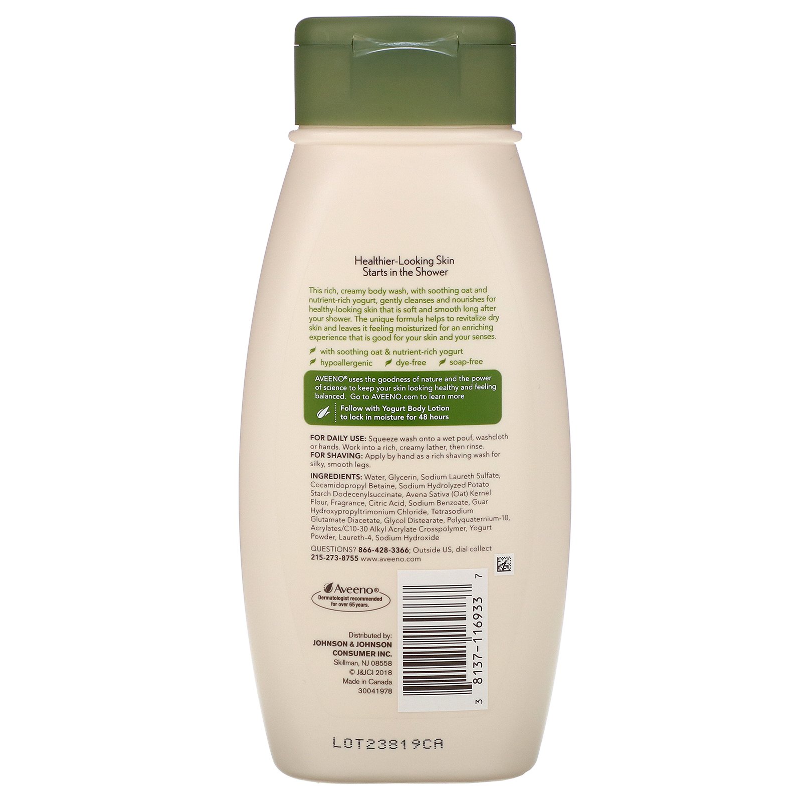 Comprar Aveeno, Daily Moisturizing Yogurt Body Wash, Vanilla, 18 fl oz (532 ml) - Imagem 2