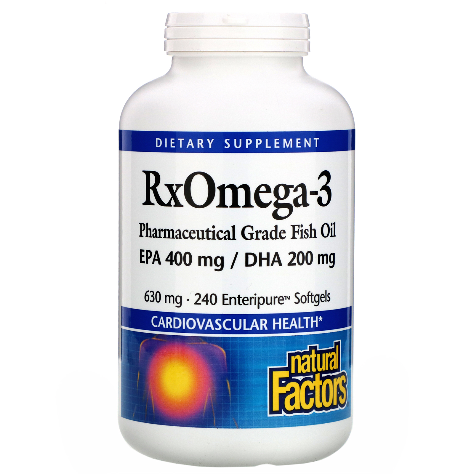 Comprar Natural Factors, RxOmega-3 Factors, EPA 400 mg/DHA 200 mg, 240 Cápsulas Softgel