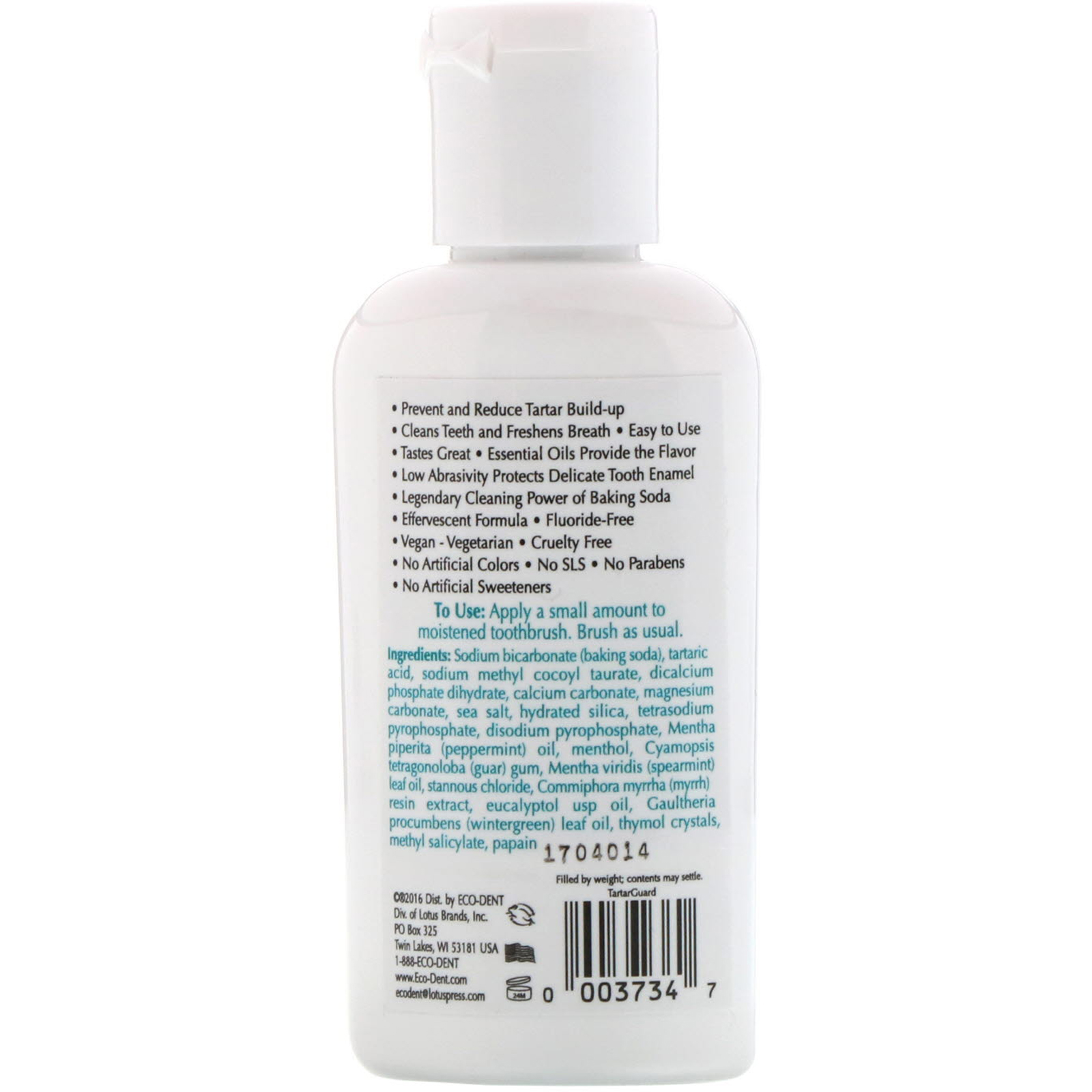 Comprar Eco-Dent, TartarGuard, Baking Soda Toothpowder, Fresh Mint, Fluoride Free, 2 oz (56 g) - Imagem 2