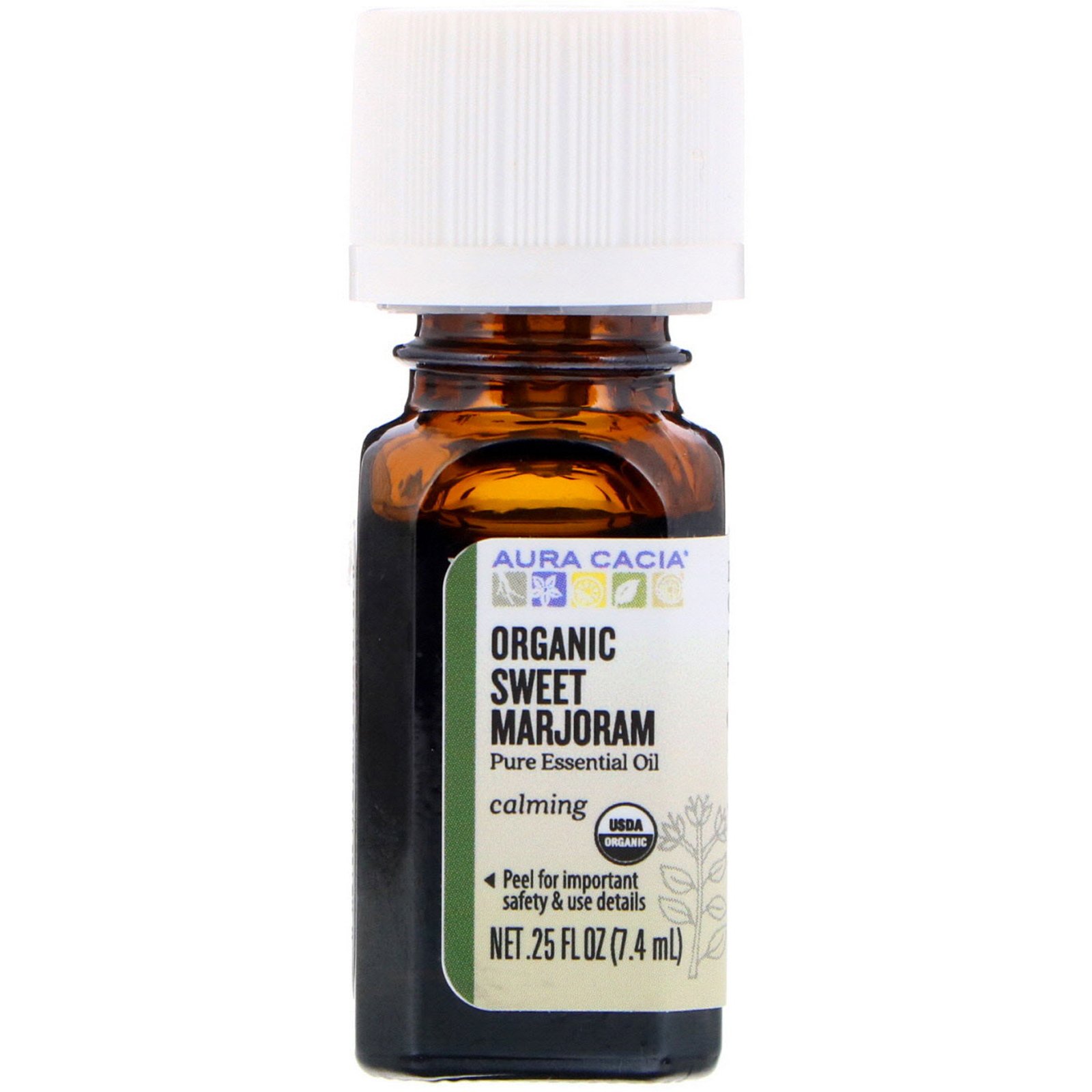 Comprar Aura Cacia, Manjerona Orgânica, .25 fl oz (7,4 ml)