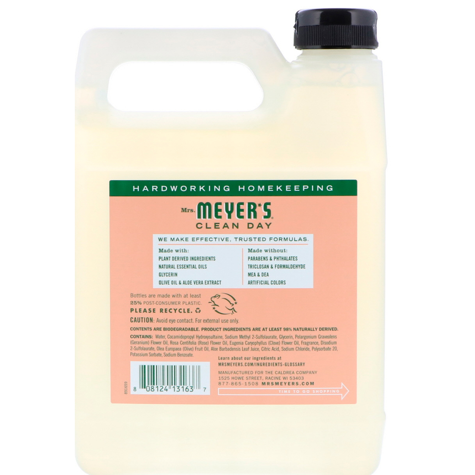 Comprar Mrs. Meyers Clean Day, Recarga de Sabonete Líquido para as Mãos, Aroma de Gerânio, 975 ml (33 fl oz) - Imagem 2