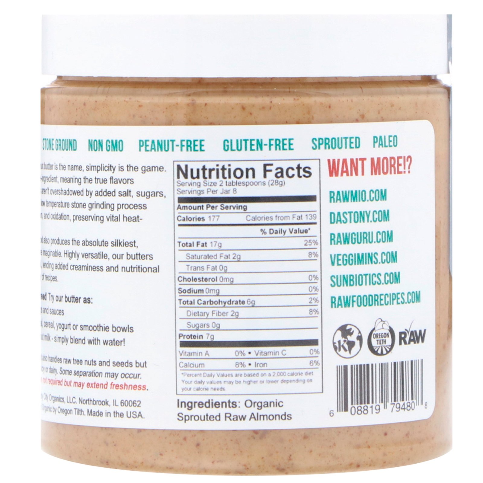 Comprar Dastony, Orgânico, Manteiga de Amêndoa Germinada, 227 g (8 oz) - Imagem 2