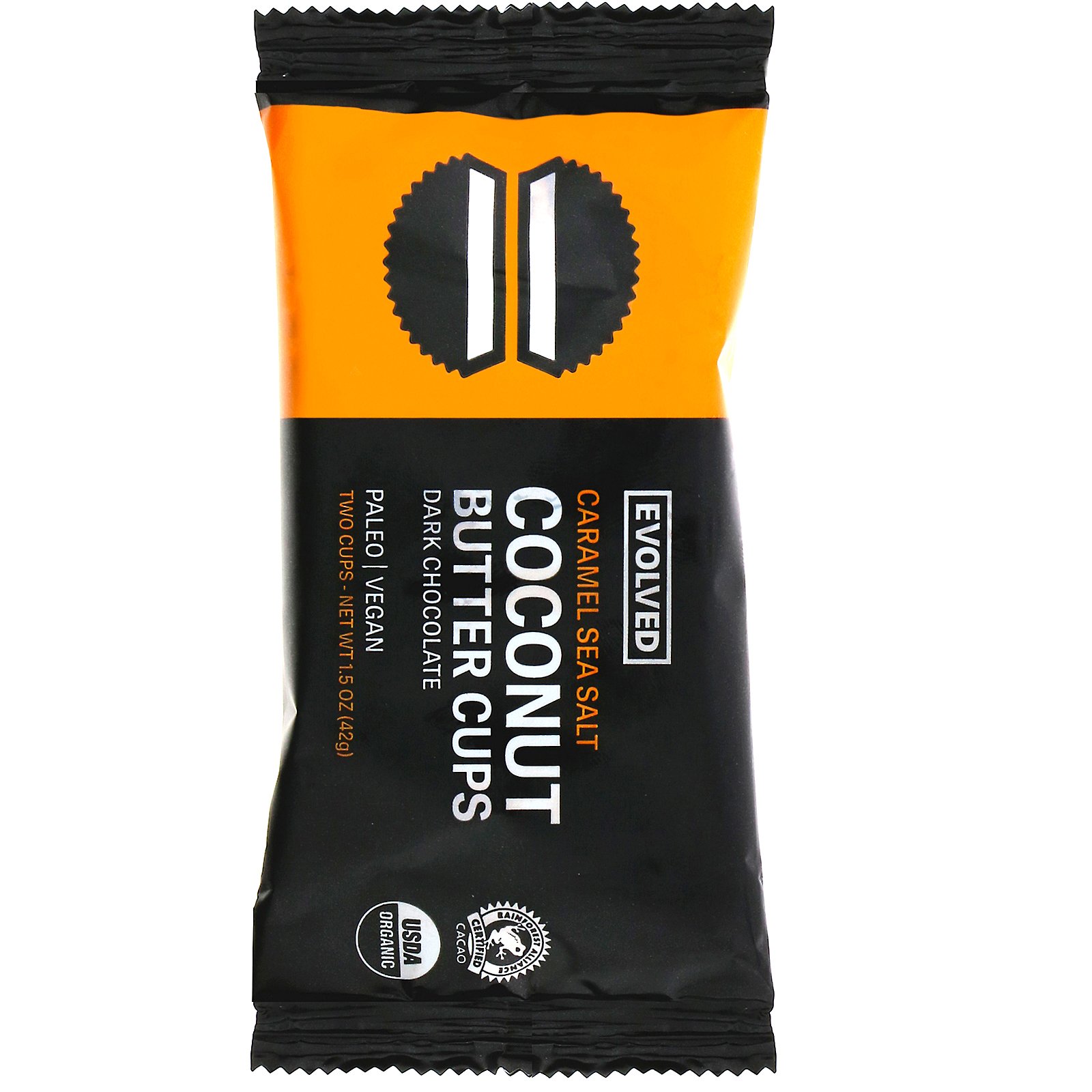 Comprar Evolved Chocolate, Chocolate Negro, Bombons de manteiga de coco, caramelo e sal marinho, Dois bombons, 1.5 oz (42 g)