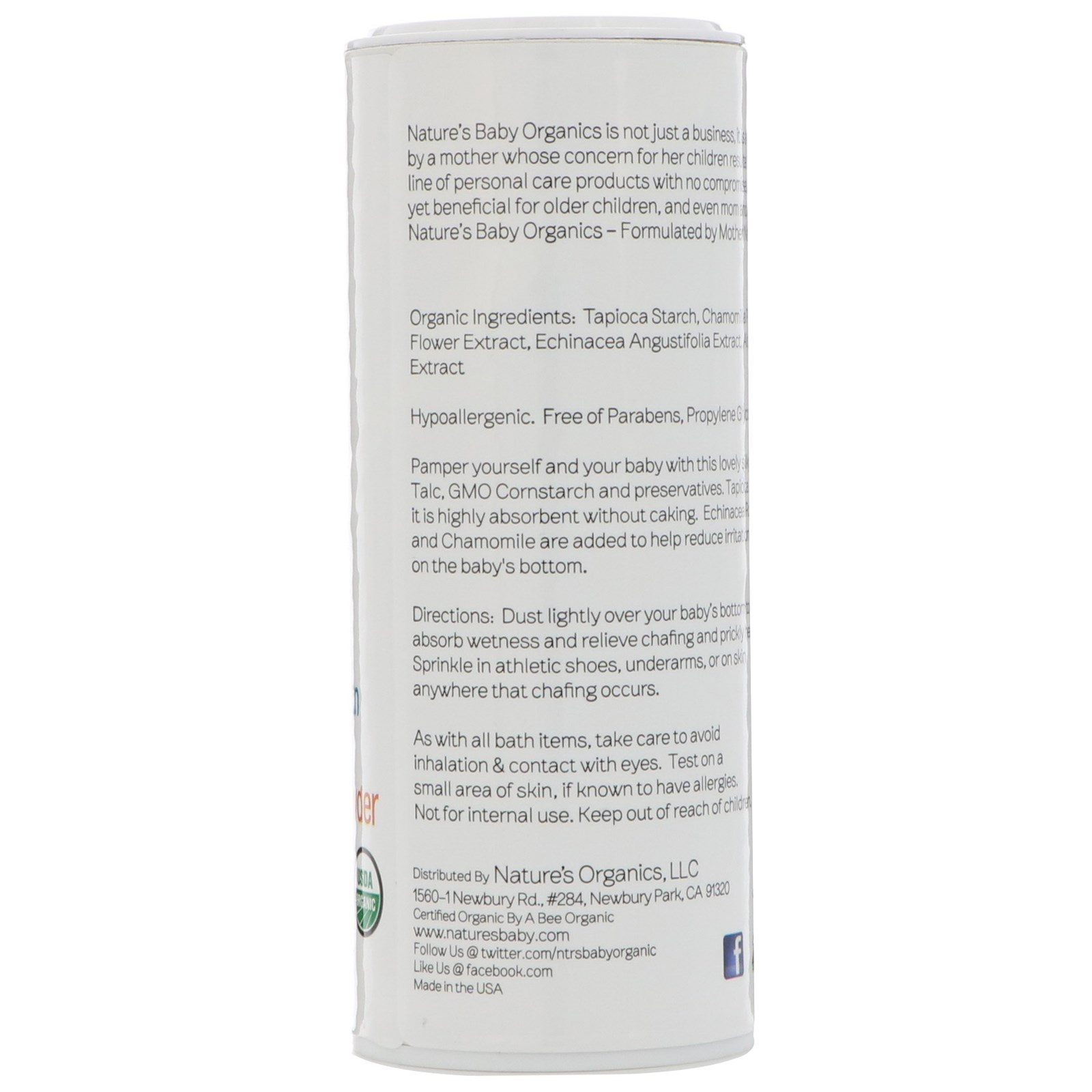 Comprar Nature's Baby Organics, Silky Dusting Powder, Sem Perfume, 113,4 g (4 oz) - Imagem 2