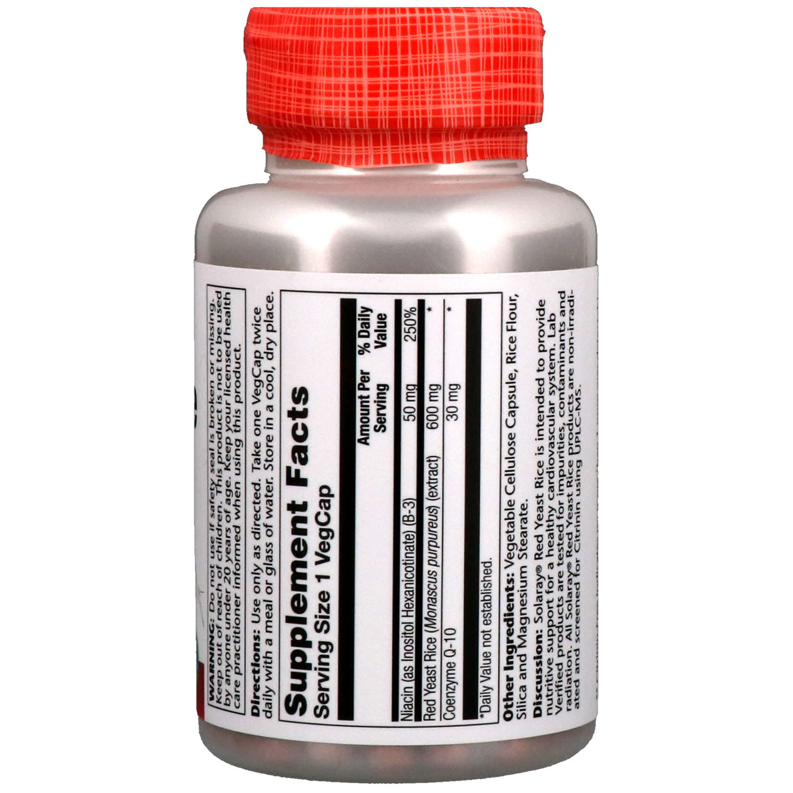 Comprar Solaray, Arroz Fermentado Vermelho + CoQ-10, 90 Cápsulas Vegetarianas - Imagem 2