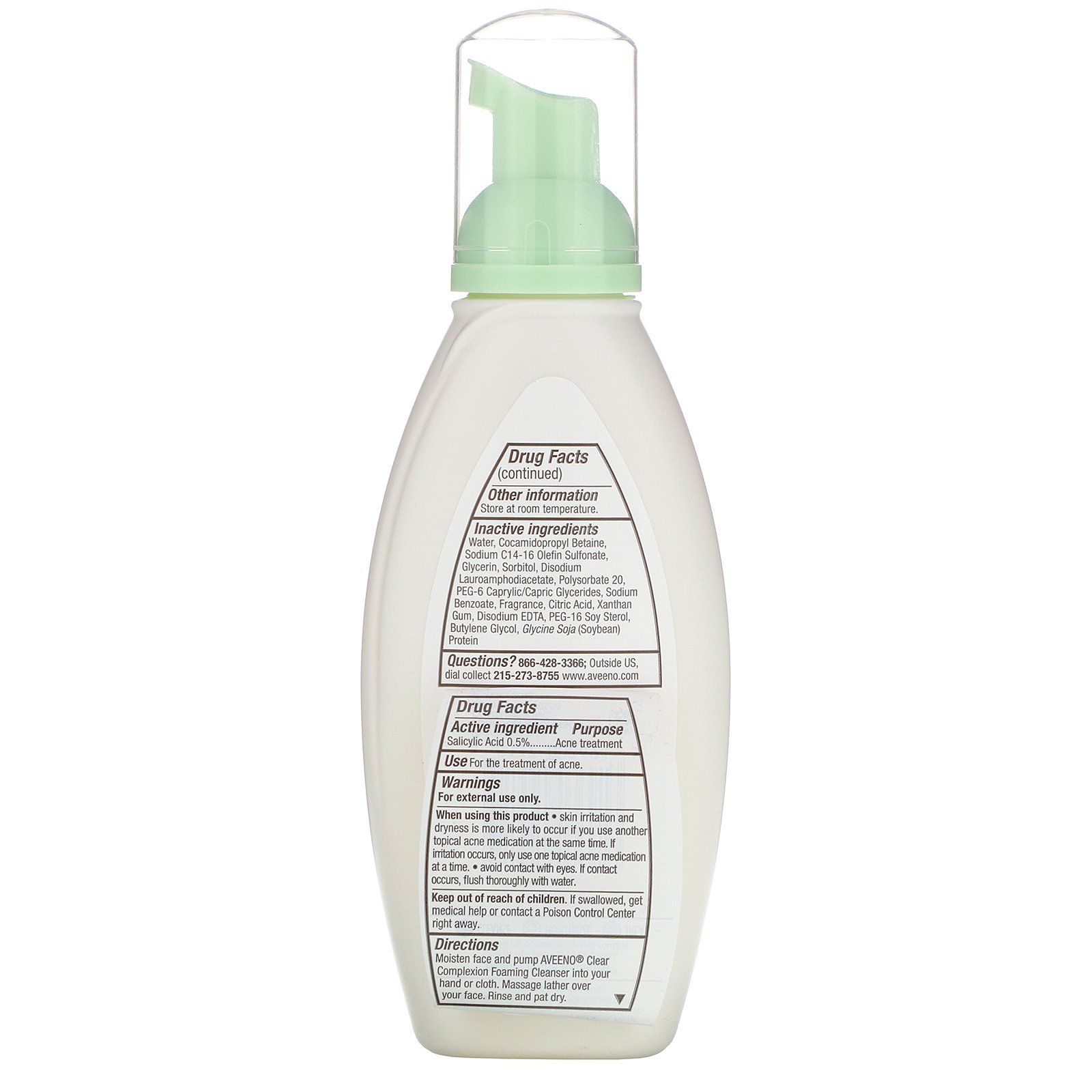 Comprar Aveeno, Ativos Naturais, Espuma Limpante Facial, 6 fl oz (177 ml) - Imagem 2