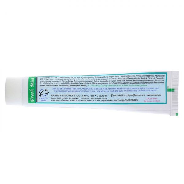 Comprar Savesta, Auromère® Creme Dental de Ervas Ayuverdico, Menta Refrescante - 117 g - Imagem 4