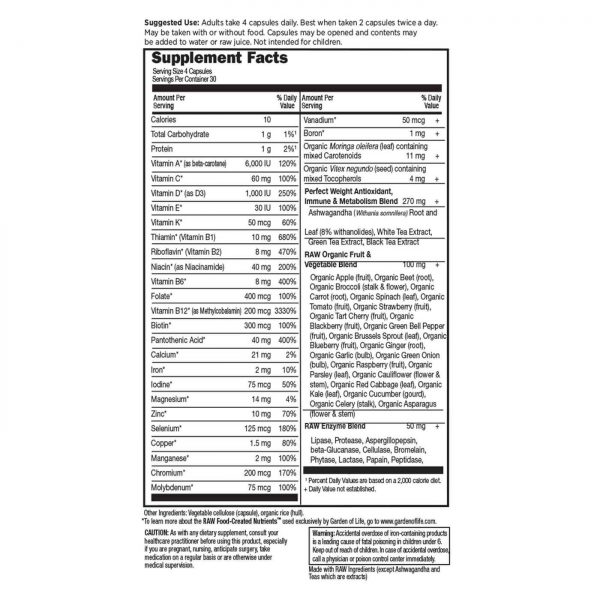 Comprar Garden of Life, Código de Vitaminas para um Peso Perfeito - 120 Cápsulas Vegetarianas - Imagem 6