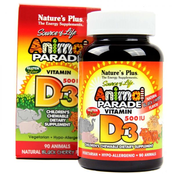 Comprar Nature's Plus, Animal Parade® Vitamina D3 500 UI, Cereja Preta - 90 Tabletes Mastigáveis - Imagem 4