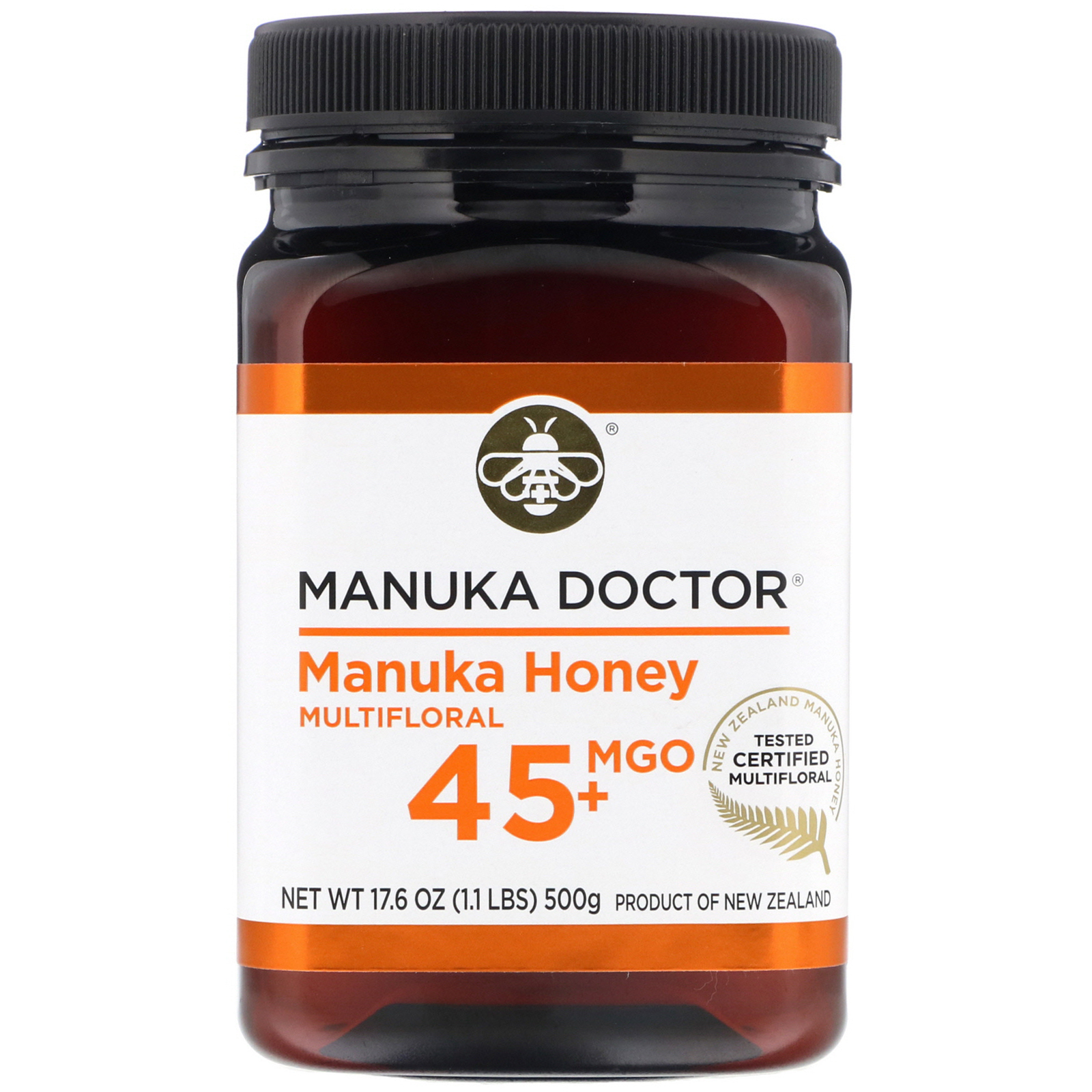 Comprar Manuka Doctor, Manuka Honey Multifloral, MGO 45+, 1.1 lbs (500 g)