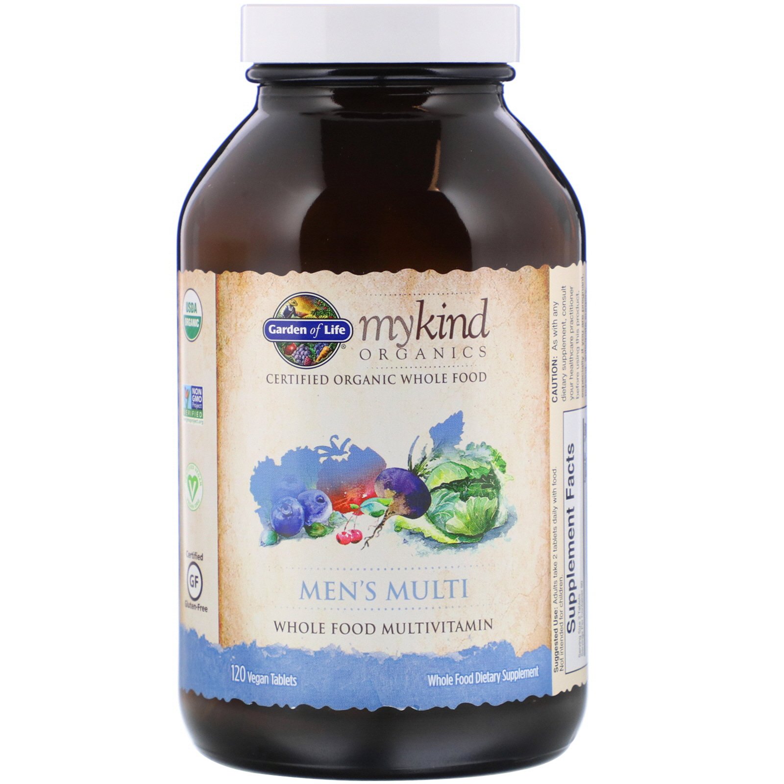 Comprar Garden of Life, MyKind Organics, Men's Multi, Multivitamínico de Alimentos Integrais para Homens, 120 Comprimidos Vegetais - Imagem 3