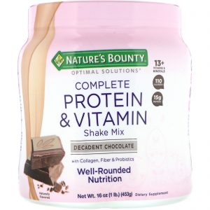 Comprar Nature's Bounty, Optimal Solutions, Mix Completo para Shake, Proteína e Vitaminas, Chocolate, 16 oz (453g)