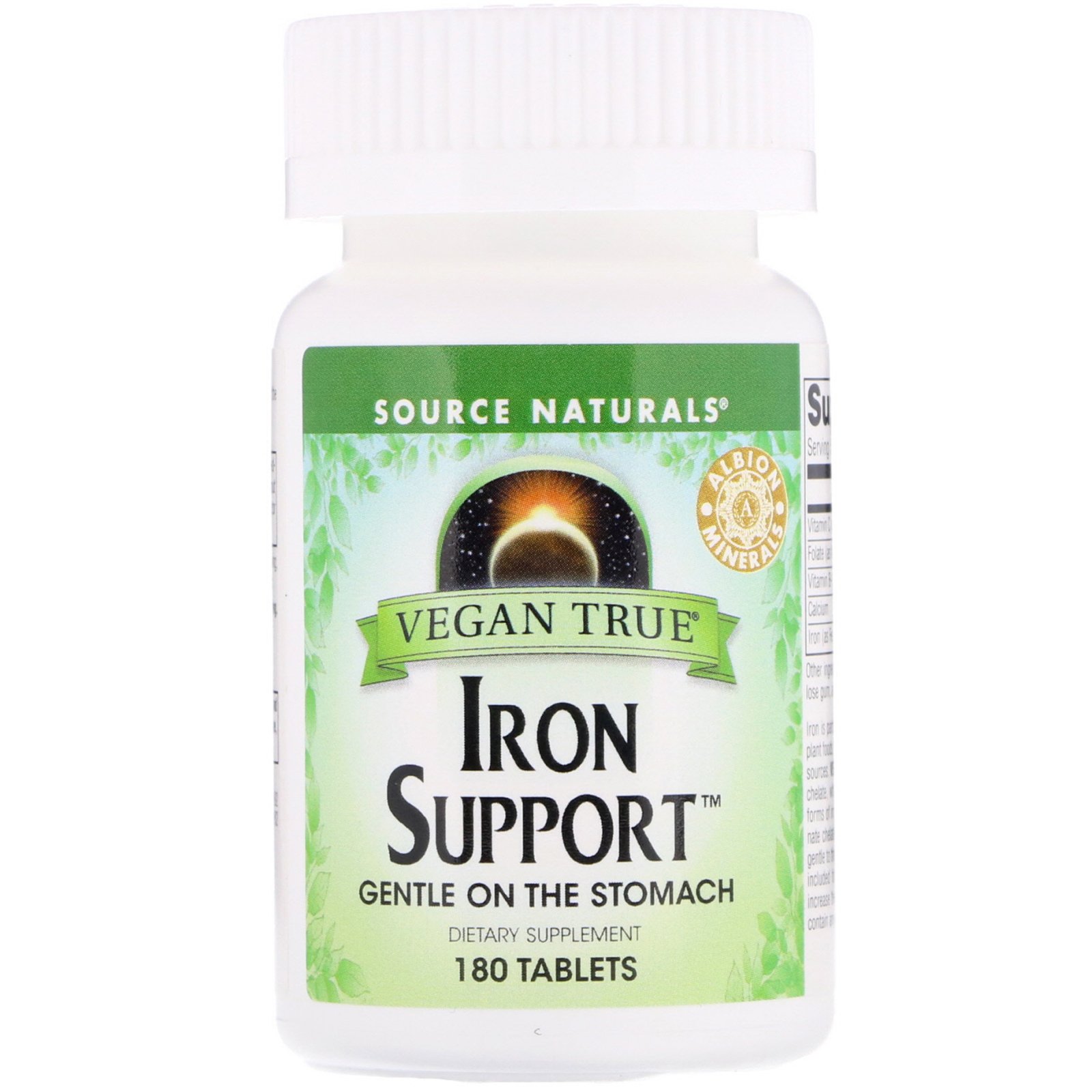 Comprar Source Naturals, Vegan True, Suporte de Ferro, 180 Comprimidos