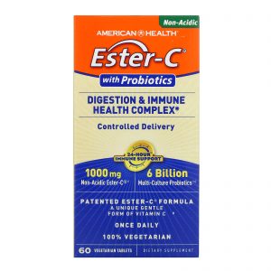 Comprar American Health, Ester-C, com Probióticos, Complexo de Digestão e Saúde Imunológica, 60 Comprimidos de Origem Vegetal