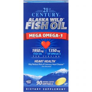 Comprar 21st Century, Óleo de Peixe Selvagem do Alasca, 90 Cápsulas Gelatinosas com Revestimento Entérico