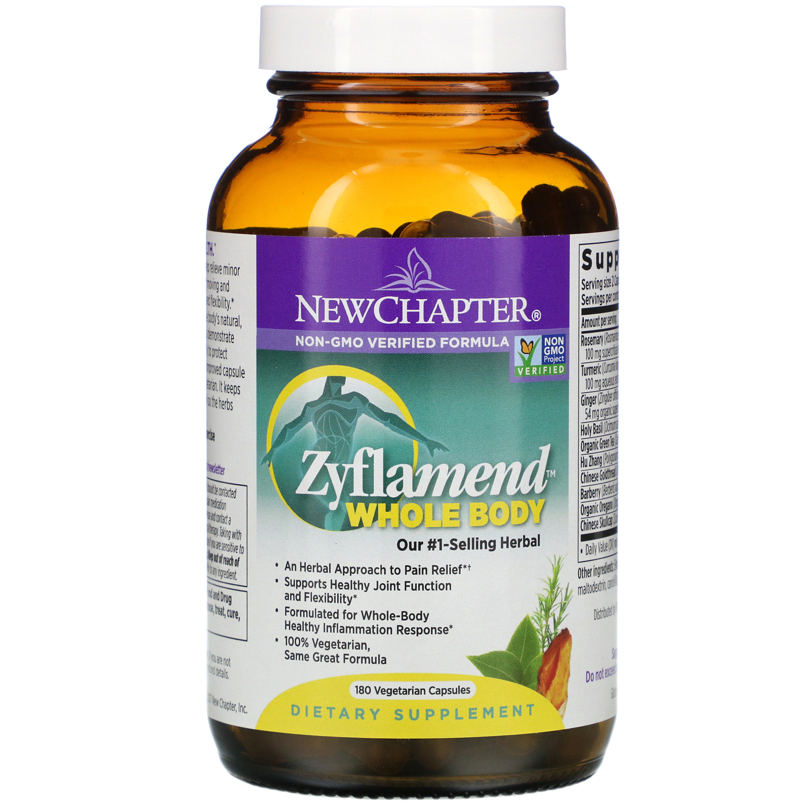 Comprar New Chapter, Zyflamend Whole Body, 180 Vegetarian Capsules - Imagem 3