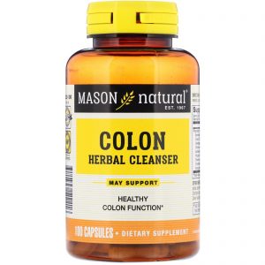 Comprar Mason Natural, Limpador Herbal do Cólon, 100 Cápsulas
