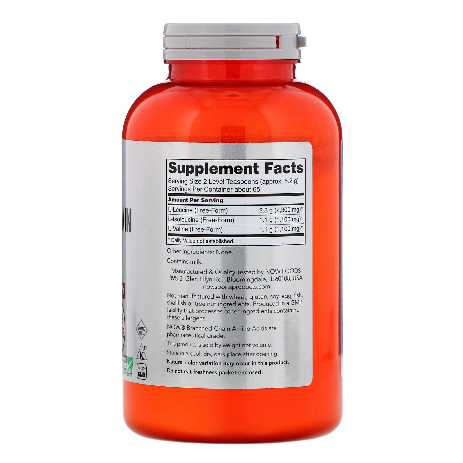 Comprar Now Foods, Sports, Branched-Chain Amino Acid Powder, 12 oz (340 g) - Imagem 2