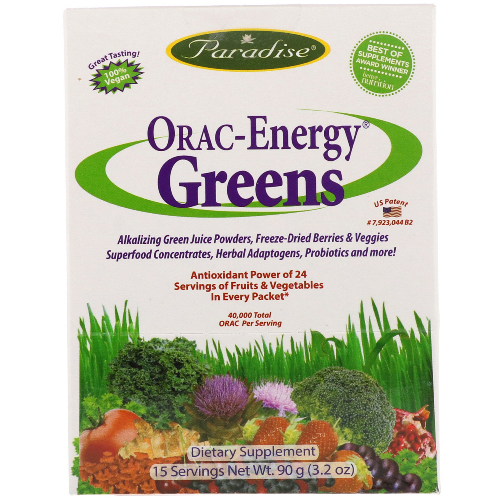 Comprar Paradise Herbs, ORAC-Energy Greens, 15 Sachês, 6 g Cada