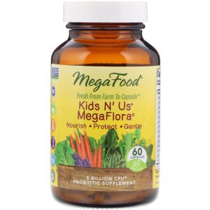 Comprar MegaFood, Kids N' Us MegaFlora, 5 Billion CFU, 60 Capsules