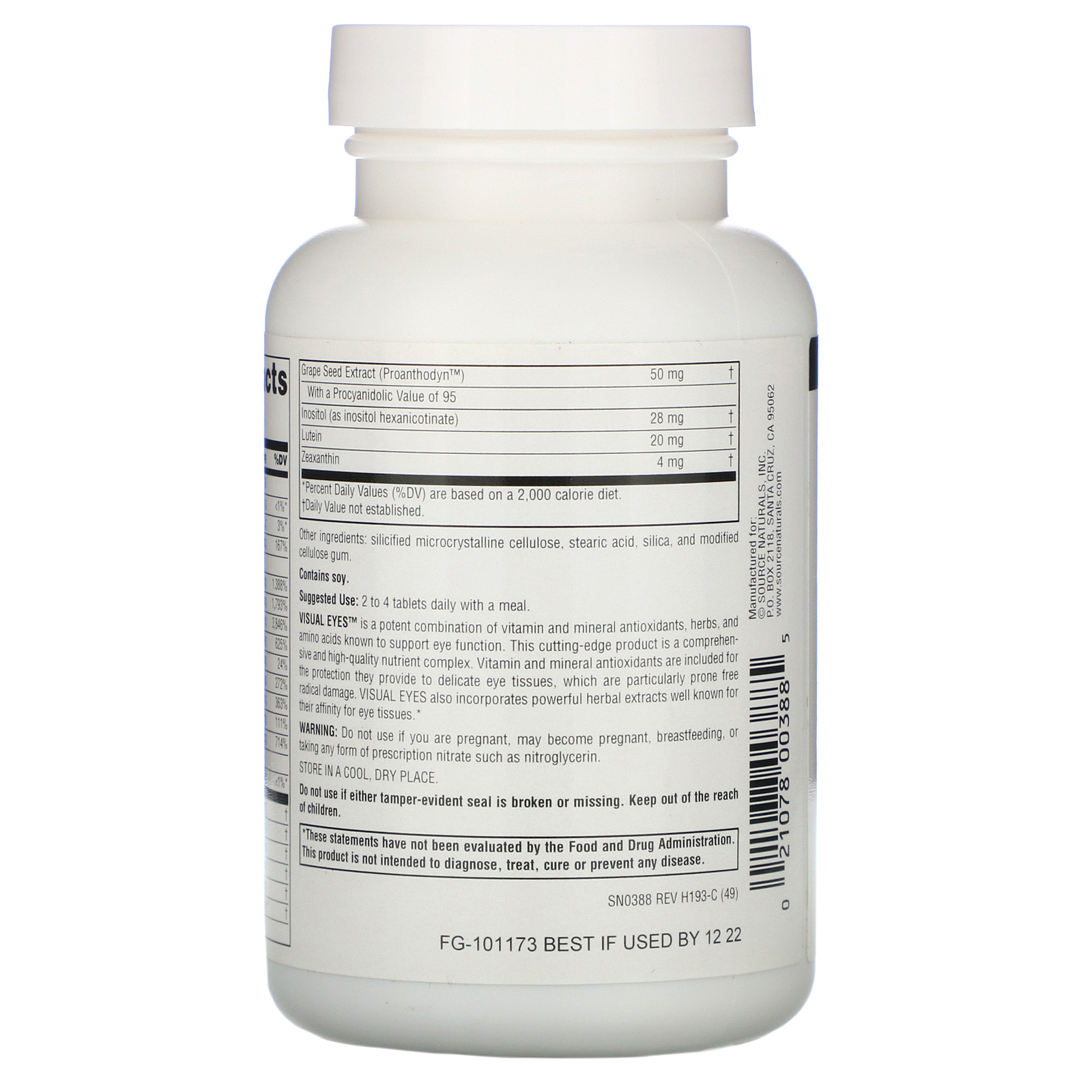 Comprar Source Naturals, Visual Eyes, Completo multinutrientes, 90 tabletes - Imagem 3
