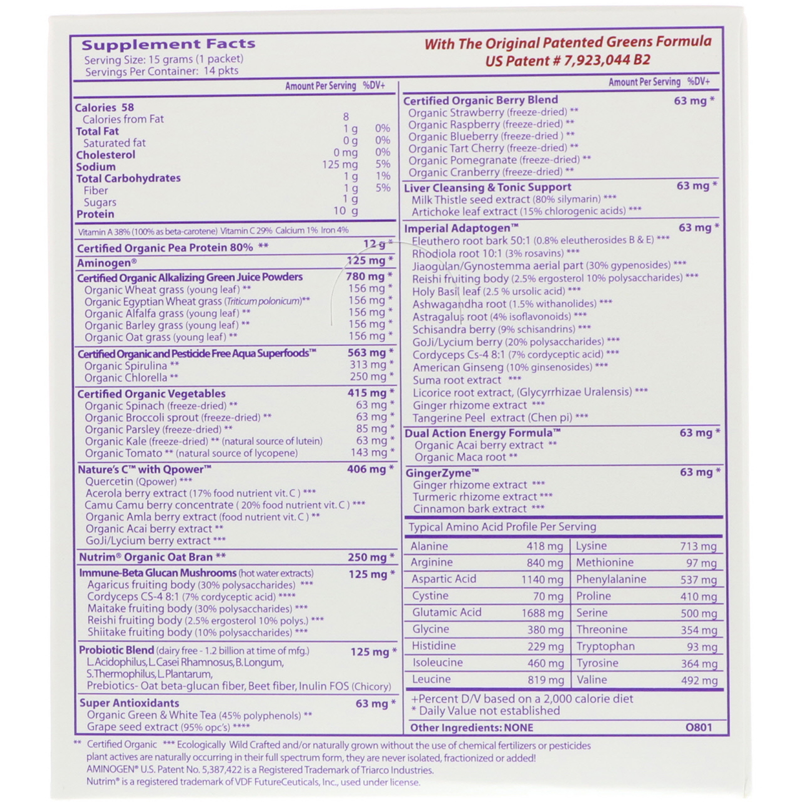 Comprar Paradise Herbs, ORAC-Energia, Proteína e Vegetais, 14 Pacotes, 15 g (0.53 oz) - Imagem 2