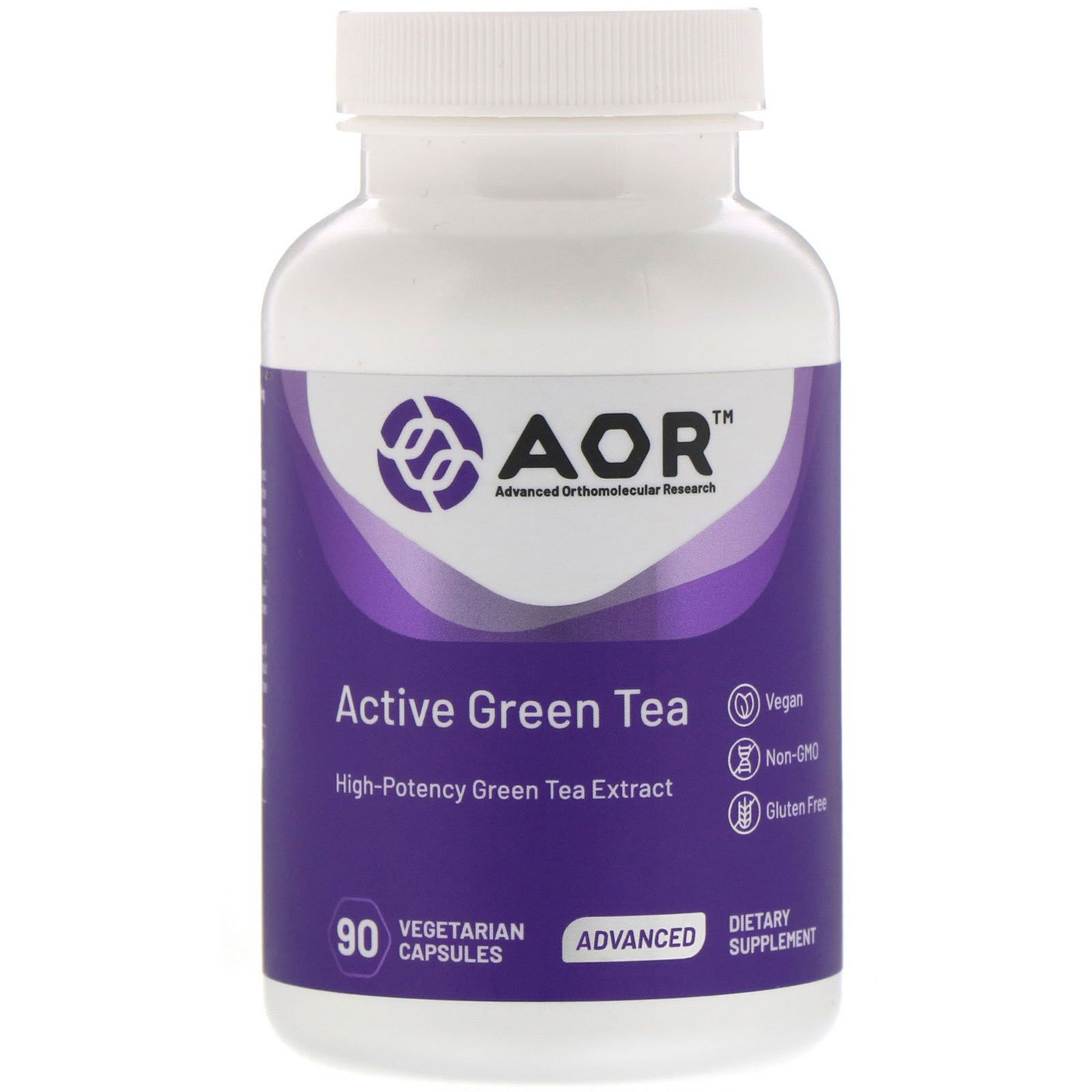 Comprar Advanced Orthomolecular Research AOR, Chá Verde Ativo, 90 Cápsulas Vegetarianas