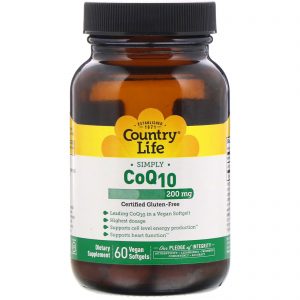Comprar Country Life, Simply CoQ10, 200 mg, 60 Cápsulas Gelatinosas Veganas
