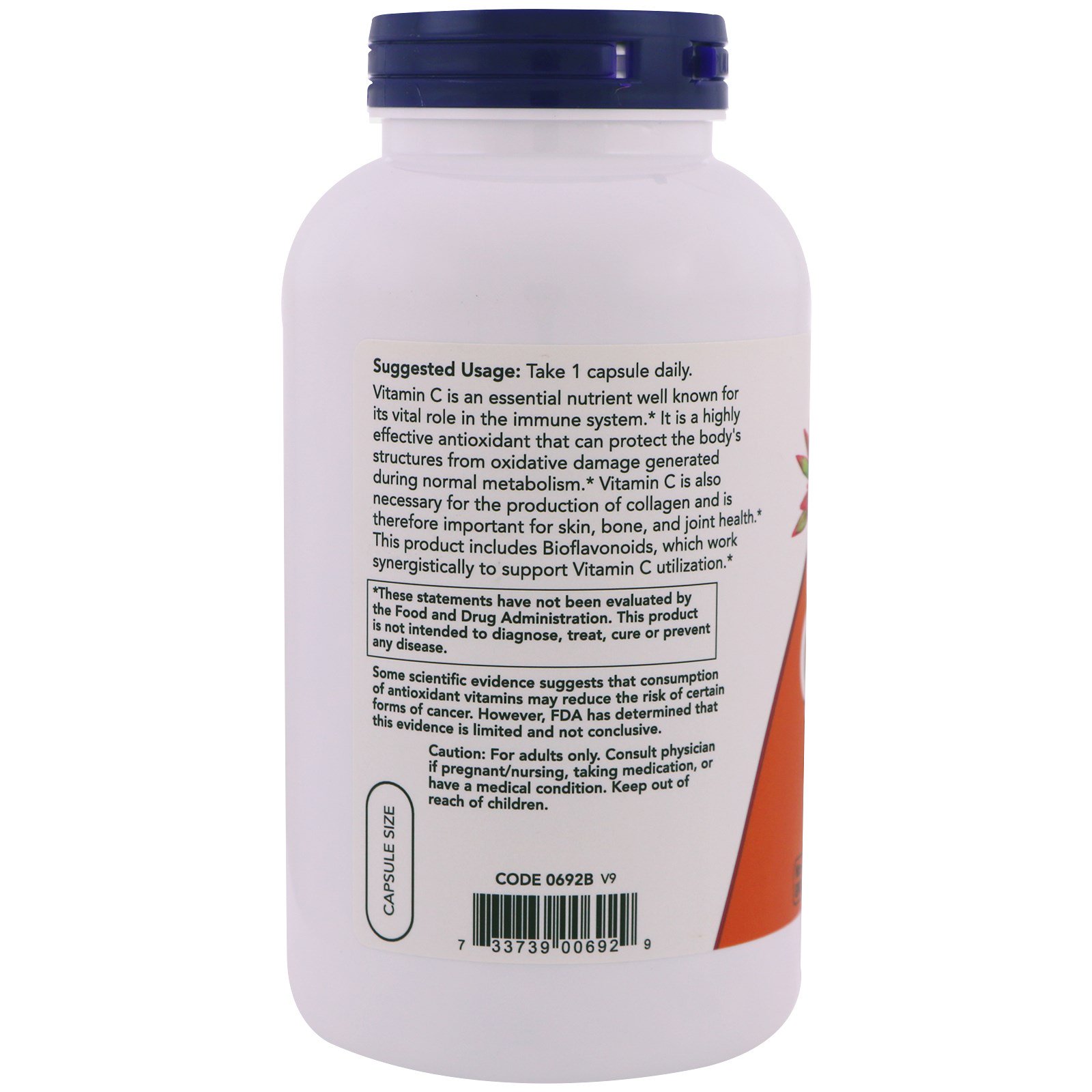 Comprar Now Foods, C-1000, com 100 mg de Bioflavonoides, 250 Cápsulas Vegetais - Imagem 3