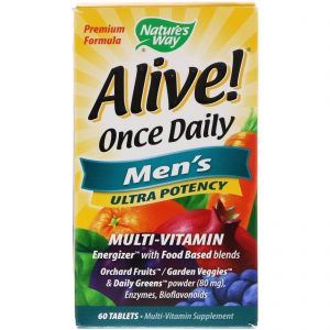 Comprar Nature's Way, Alive! Once Daily, 50+ Multi-Vitaminas para Homens, 60 Comprimidos