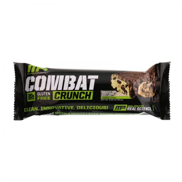 Comprar MusclePharm, Combat Crunch, Chocolate Chip Cookie Dough, 12 Bars, 63 g Each - Imagem 4