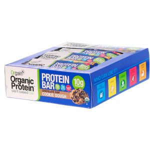 Comprar Orgain, Barra de Proteínas Orgânicas à Base de Plantas, Massa de Biscoito com Pedaços de Chocolate, 12 Barras, 40 g (1,41 oz) Cada
