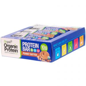 Comprar Orgain, Barra de proteína vegetal orgânica, Manteiga de Amendoim, 12 Barras, 1,41 oz (40 g) cada