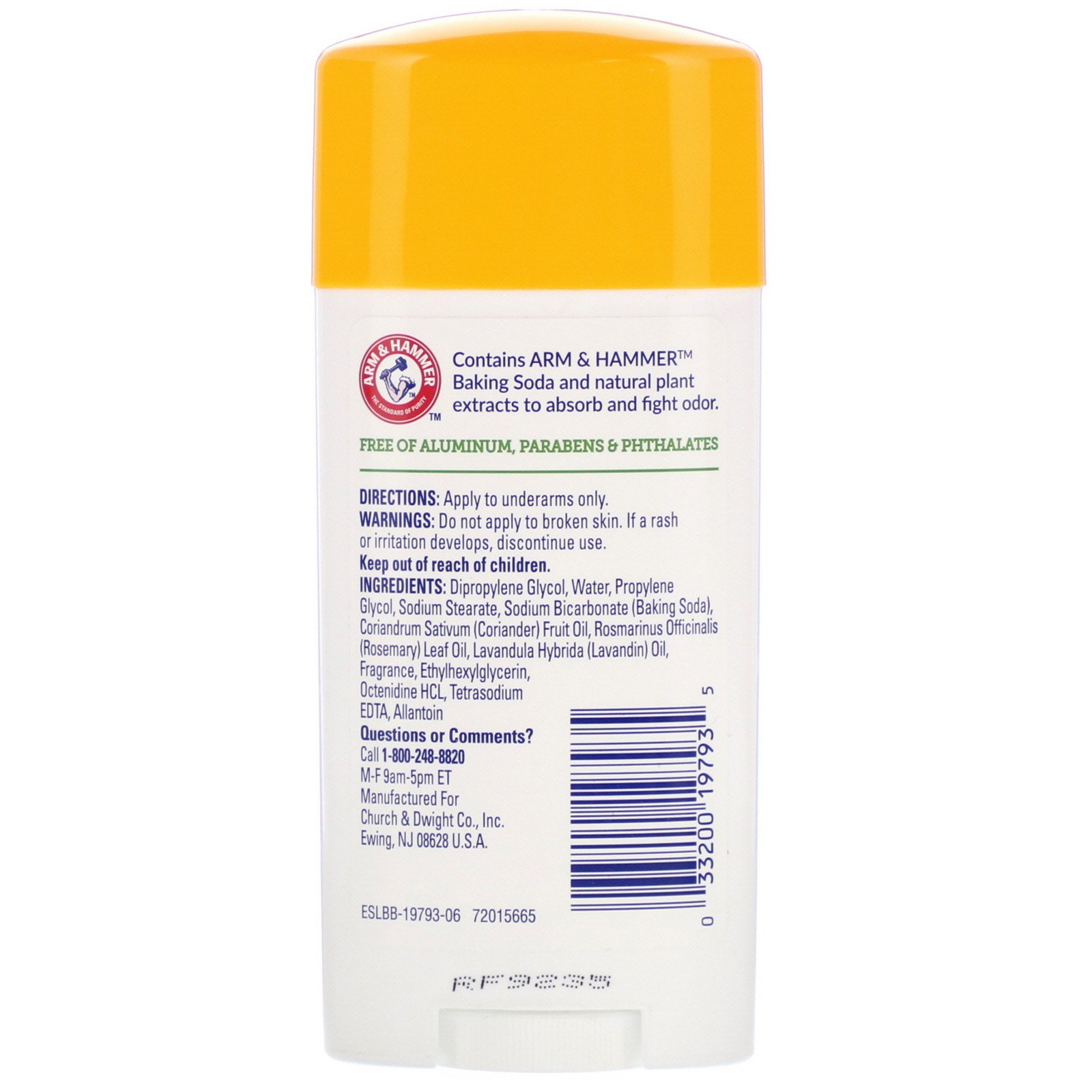 Comprar Arm & Hammer, Essenciais com Desodorantes Naturais, Desodorante, Alecrim Refrescante e Lavanda, 71 g (2,5 oz) - Imagem 2